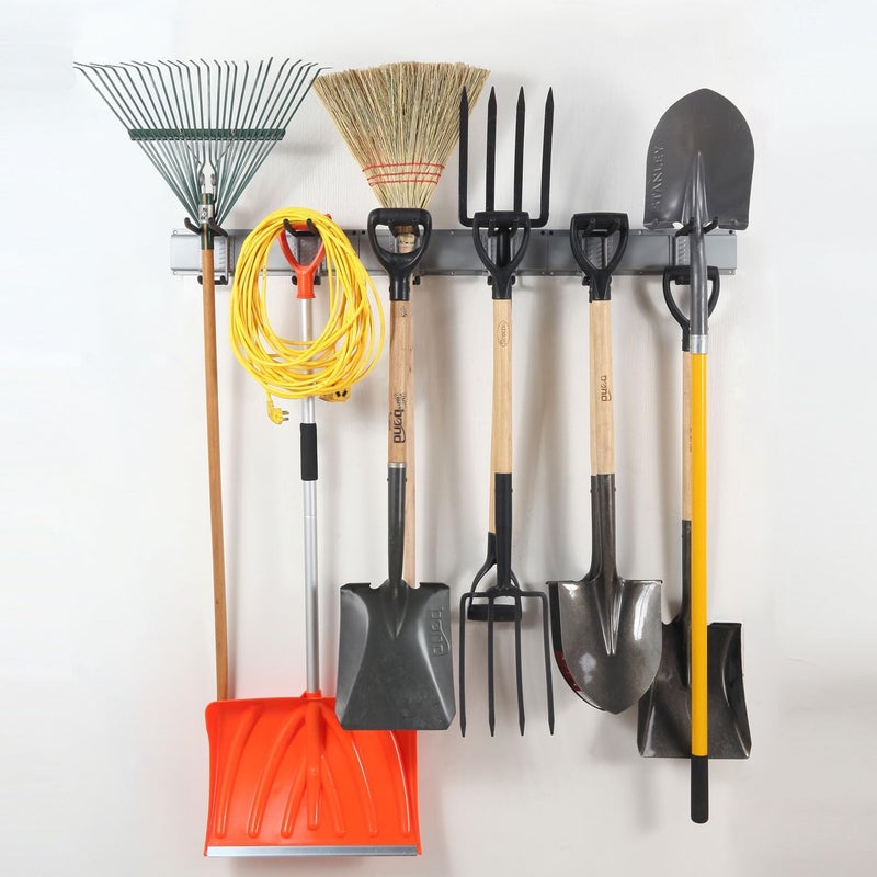 Aking Ace Wall Mount Tool Storage Rack, Garage Organization, Heavy Duty Garage Storage Tool Organizer, Garden Tool Wall Hooks and Hangers, Hold Up to 350lbs Grey - Image 2